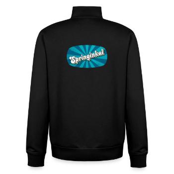 Springinkal - garçon plein de vie, nom d’animal de compagnie - Sweat zippé unisexe en coton bio Stanley/Stella - noir - Dos - AI Model Male 185 light (185cm)