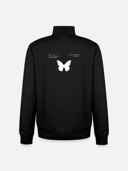 Papillon - Sweat zippé unisexe en coton bio Stanley/Stella - noir