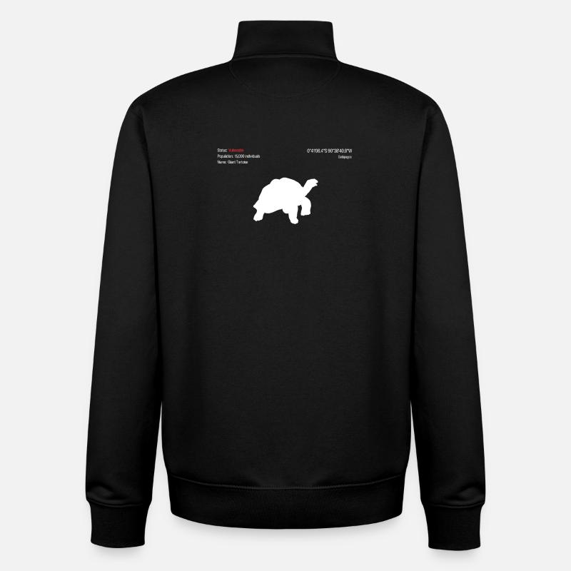 Tortue géante - Sweat zippé unisexe en coton bio Stanley/Stella - noir