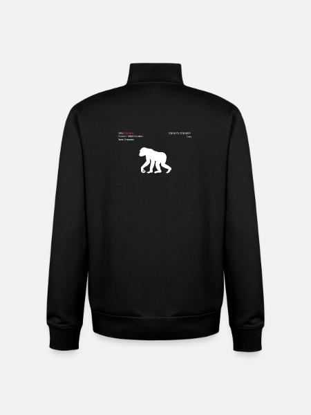 Chimpanzé - Sweat zippé unisexe en coton bio Stanley/Stella - noir