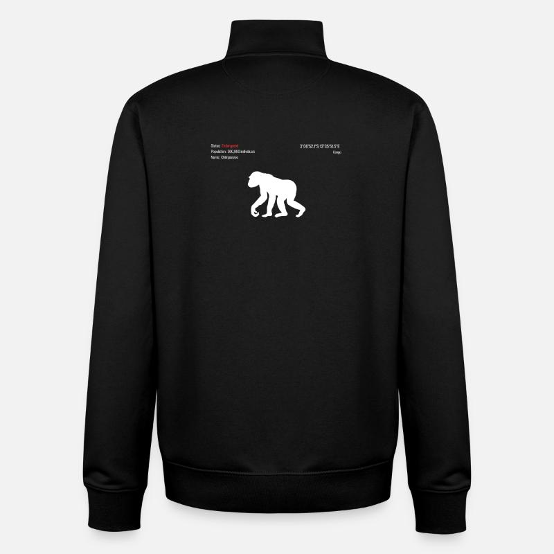 Schimpanse - Unisex Organic Zip Sweatshirt von Stanley/Stella - Schwarz