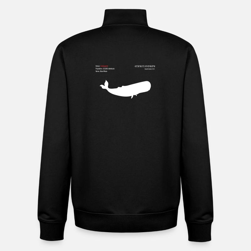 Whale - Unisex Organic Zip Sweatshirt by Stanley/Stella - black