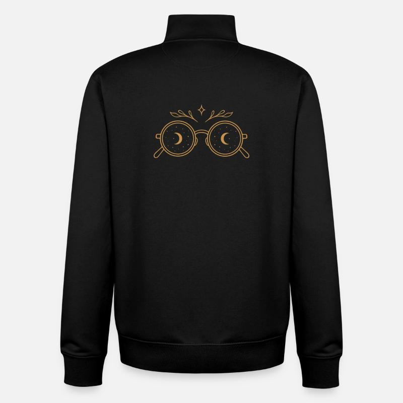 Witchy Glasses with Moons - Midsummer Magic - Unisex Organic Zip Sweatshirt by Stanley/Stella - black
