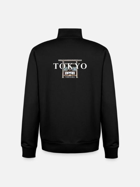 Tokyo, Yasukuni Jinja, Hand Drawing Japan - Unisex Organic Zip Sweatshirt by Stanley/Stella - black