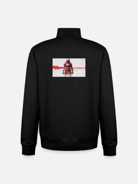 Futuristic Cyber Samurai - Unisex Organic Zip Sweatshirt by Stanley/Stella - black
