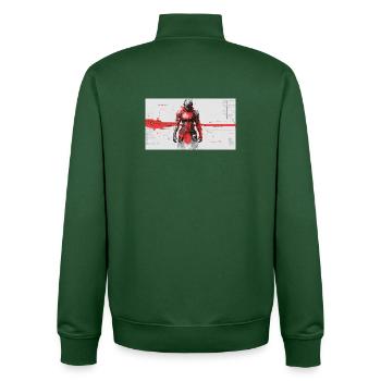 Futuristic Cyber Samurai - Unisex Organic Zip Sweatshirt by Stanley/Stella - bottle green - Back - AI Model Male 185 dark (185cm)