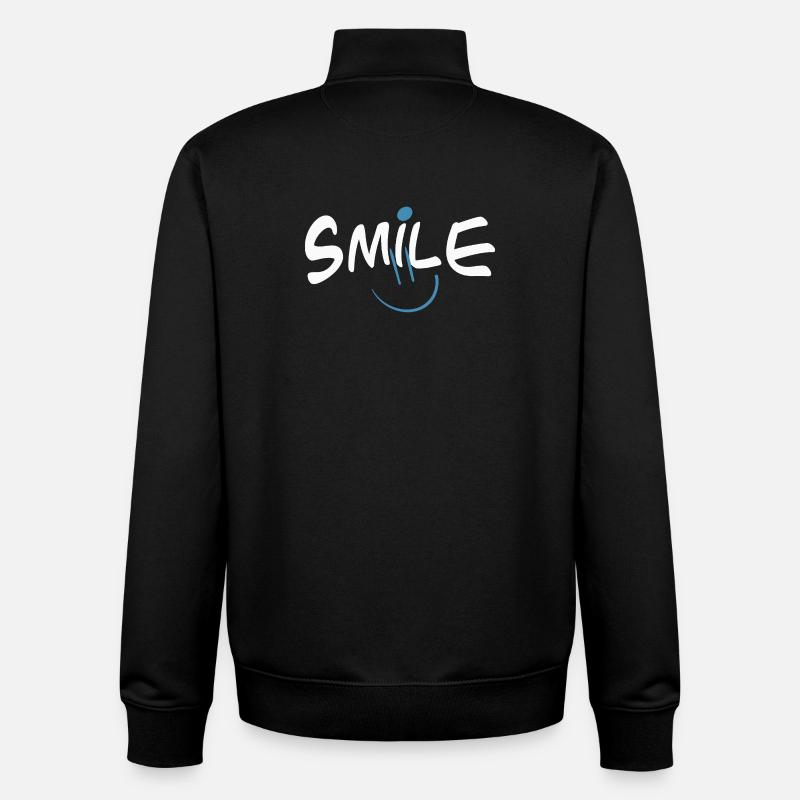 Fröhliches Smile mit Farbklecks - Unisex Organic Zip Sweatshirt von Stanley/Stella - Schwarz