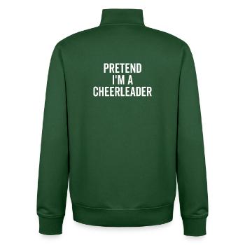 Faire semblant d’être une pom-pom girl - Sweat zippé unisexe en coton bio Stanley/Stella - vert bouteille - Dos - AI Model Male 185 dark (185cm)