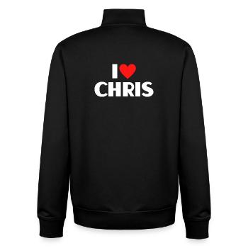 I love Chris Rotes Herz Romantischer Name Fan - Unisex Organic Zip Sweatshirt von Stanley/Stella - Schwarz - Hinten - AI Model Male 185 light (185cm)