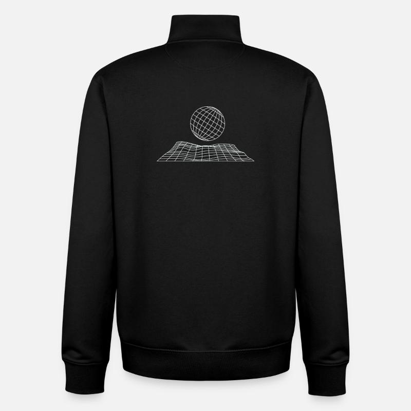 Futuristic Grid Globe Design - Unisex Organic Zip Sweatshirt by Stanley/Stella - black