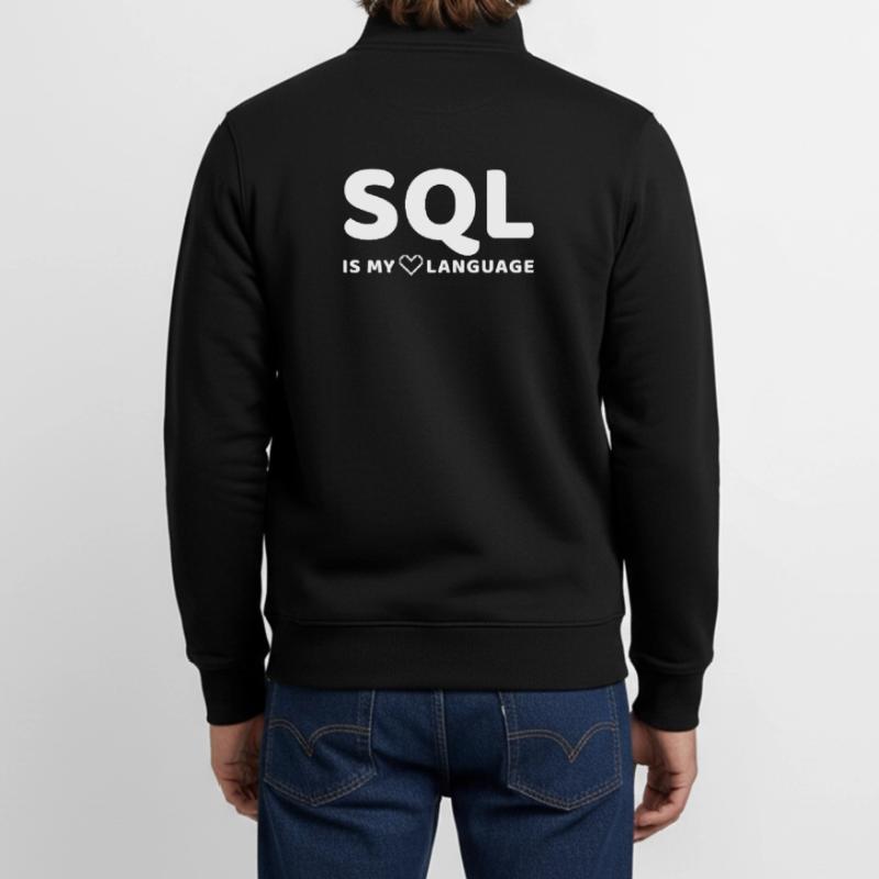 Himmlisches Codemuster auf dunklem Hintergrund Unisex Organic Zip Sweatshirt von Stanley/Stella
