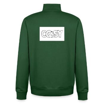 Cozy animal motif on sofa - Unisex Organic Zip Sweatshirt by Stanley/Stella - bottle green - Back - AI Model Male 185 dark (185cm)