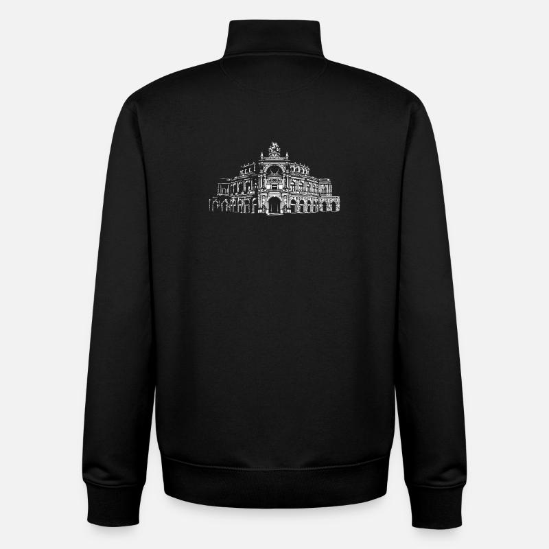 Semperoper Dresde Architecture Art - Sweat zippé unisexe en coton bio Stanley/Stella - noir