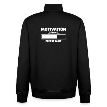 Motivation Chargement Humour Design - Sweat zippé unisexe en coton bio Stanley/Stella - noir - Dos - AI Model Male 185 light (185cm)