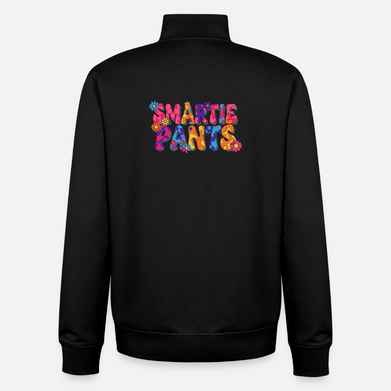 Smartie Pants: Bunte Blüten-Psychedelik - Unisex Organic Zip Sweatshirt von Stanley/Stella - Schwarz
