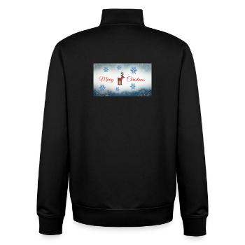 Motif de cerf de Noël avec flocons de neige - Sweat zippé unisexe en coton bio Stanley/Stella - noir - Dos - AI Model Male 185 light (185cm)