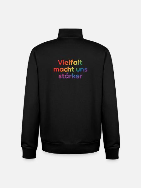 Diversity makes us stronger – unique together - Unisex Organic Zip Sweatshirt by Stanley/Stella - black