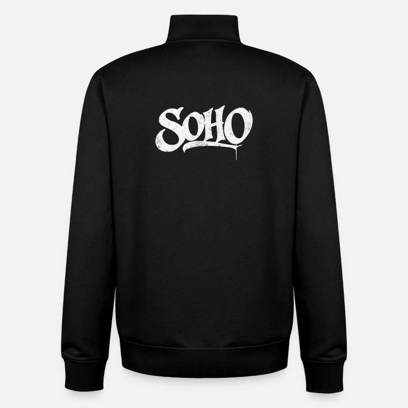 Conception de t-shirts graffiti Soho - Sweat zippé unisexe en coton bio Stanley/Stella - noir