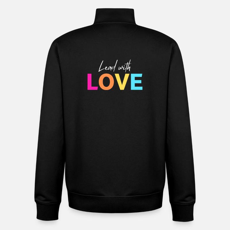 Commencez avec AMOUR - Sweat zippé unisexe en coton bio Stanley/Stella - noir