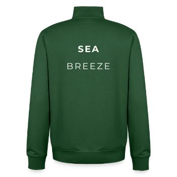 Breeze Navy Minimalistische Typografie - Unisex Organic Zip Sweatshirt von Stanley/Stella - Flaschengrün - Hinten - AI Model Male 185 dark (185cm)