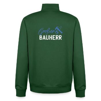 GrafBen Bauherr Bauwerk Grafik - Unisex Organic Zip Sweatshirt von Stanley/Stella - Flaschengrün - Hinten - AI Model Male 185 dark (185cm)