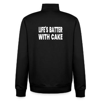 Cake - Unisex Organic Zip Sweatshirt by Stanley/Stella - black - Back - AI Model Male 185 light (185cm)