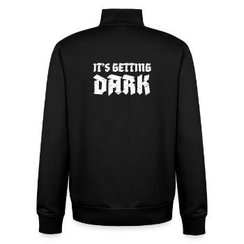 It's Getting Dark Graffiti typography design - Unisex Organic Zip Sweatshirt by Stanley/Stella - black - Back - AI Model Male 185 light (185cm)