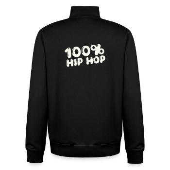 100-_hip_hop- - Unisex Organic Zip Sweatshirt von Stanley/Stella - Schwarz - Hinten - AI Model Male 185 light (185cm)