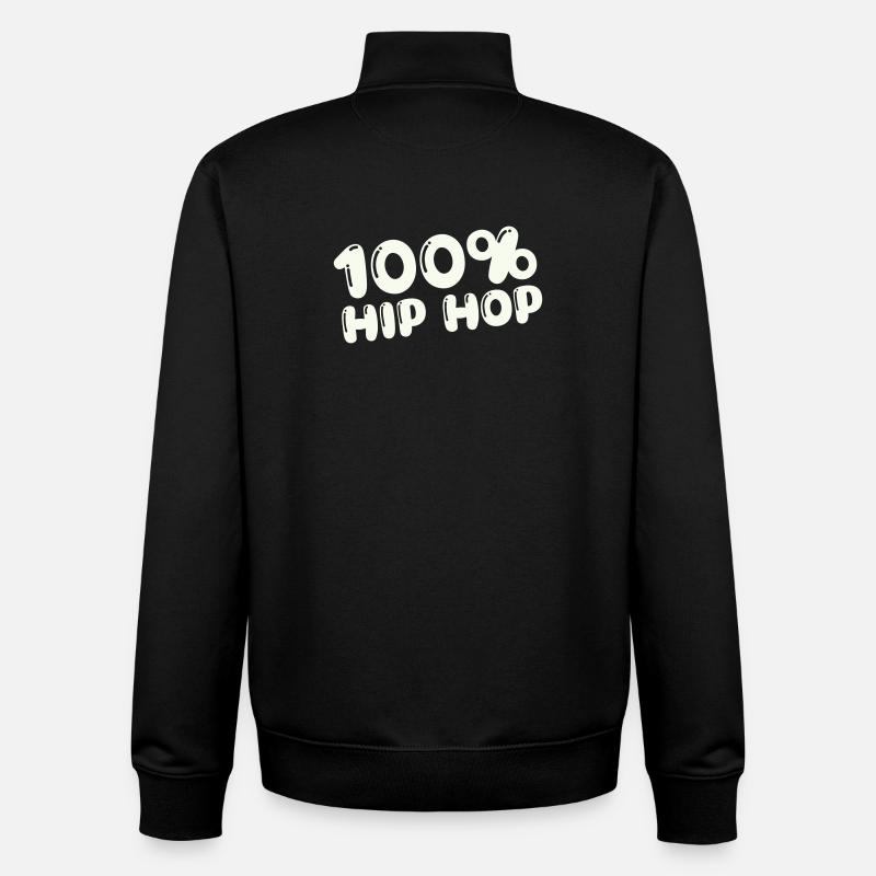 100-_hip_hop- - Unisex Organic Zip Sweatshirt von Stanley/Stella - Schwarz
