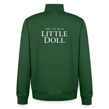 Try to run Little doll - Unisex Organic Zip Sweatshirt von Stanley/Stella - Flaschengrün - Hinten - AI Model Male 185 dark (185cm)