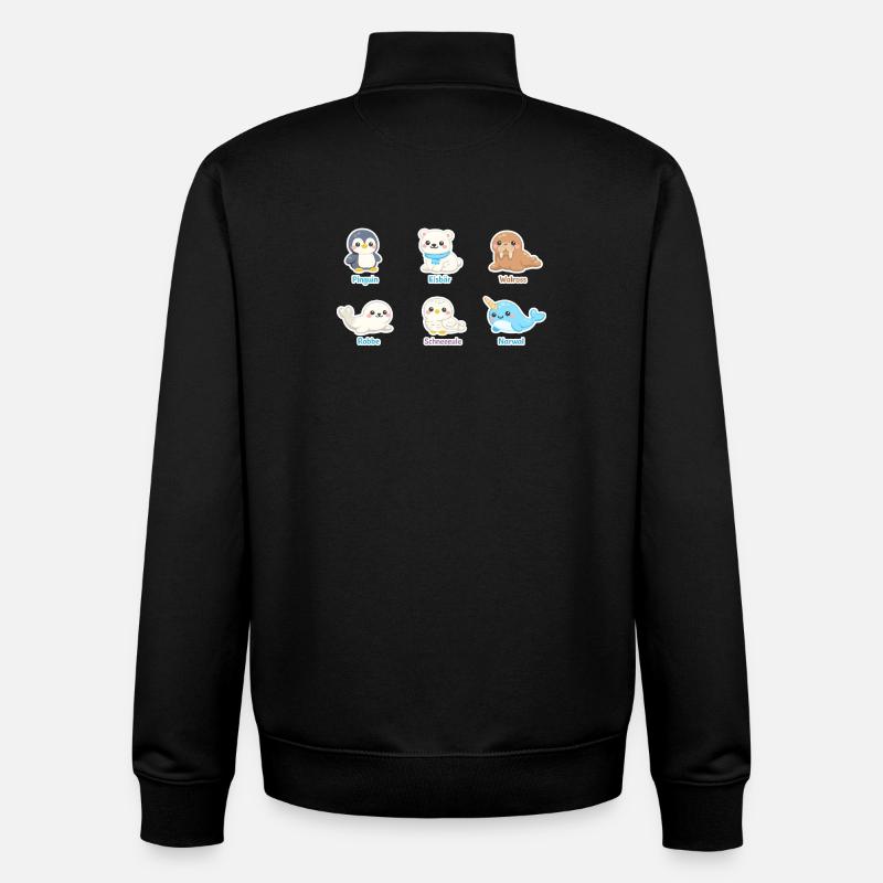 Kuschelige Arktis-Tierwelt - Unisex Organic Zip Sweatshirt von Stanley/Stella - Schwarz