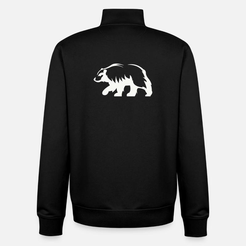 Silhouette d’ours - Sweat zippé unisexe en coton bio Stanley/Stella - noir