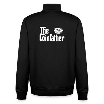 Coinfather Crypto Bitcoin Hodl Blockchain-Parodie - Unisex Organic Zip Sweatshirt von Stanley/Stella - Schwarz - Hinten - AI Model Male 185 light (185cm)