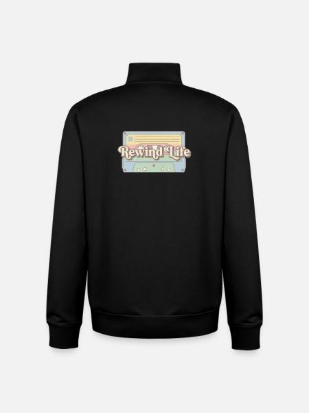 Rewind Life Retro Kassette - Unisex Organic Zip Sweatshirt von Stanley/Stella - Schwarz