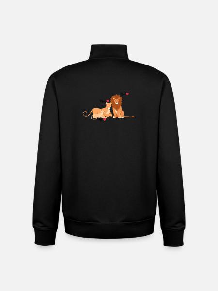 Lion family - Unisex Organic Zip Sweatshirt by Stanley/Stella - black
