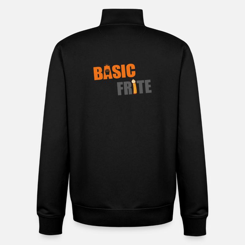 Basic fries 2 - Unisex Organic Zip Sweatshirt by Stanley/Stella - black