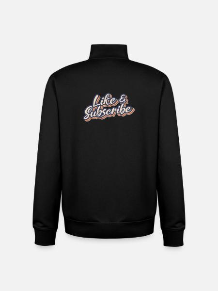 Like & Subscribe 70s Style - Unisex Organic Zip Sweatshirt by Stanley/Stella - black