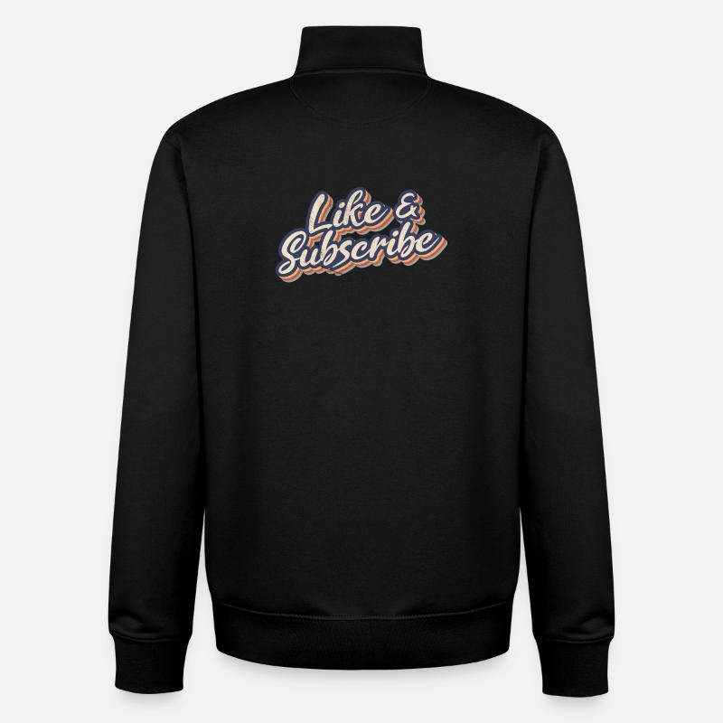 Like & Subscribe 70s Style - Unisex Organic Zip Sweatshirt von Stanley/Stella - Schwarz