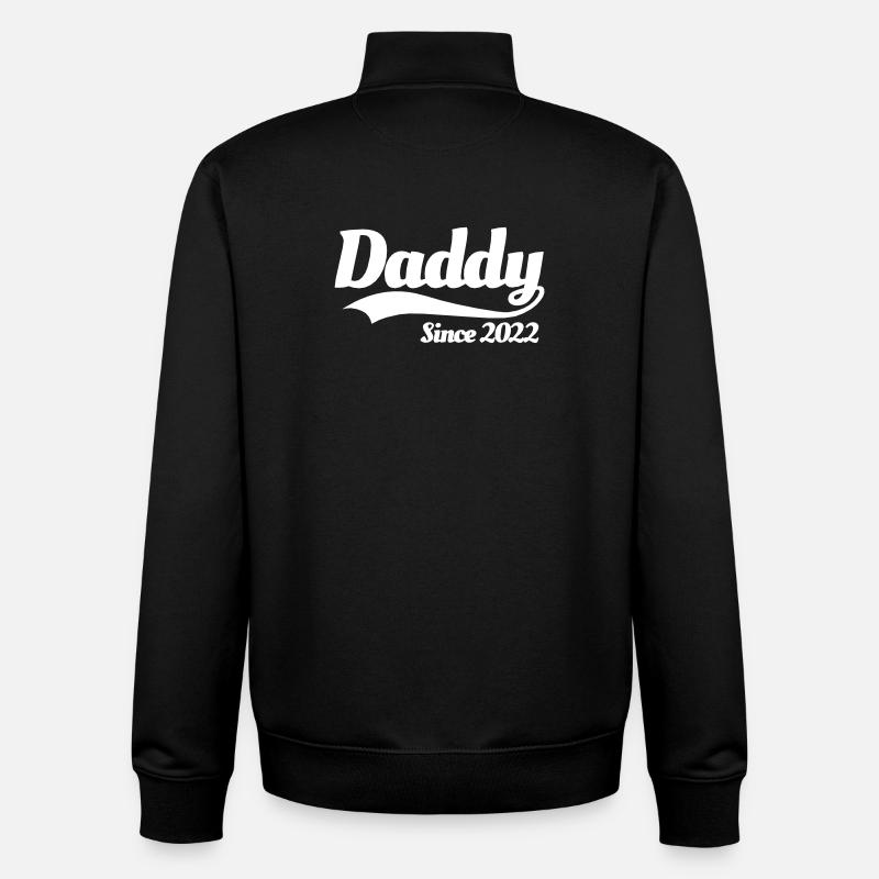 Daddy since 2022 father pregnant - Unisex Organic Zip Sweatshirt by Stanley/Stella - black