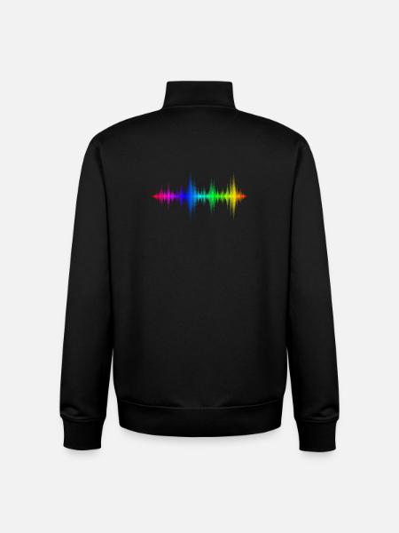 Rainbow Sound Waves - Unisex Organic Zip Sweatshirt by Stanley/Stella - black