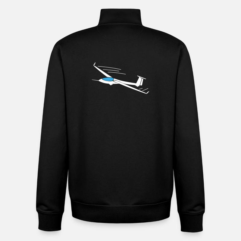Glider glider pilot gift ideas - Unisex Organic Zip Sweatshirt by Stanley/Stella - black