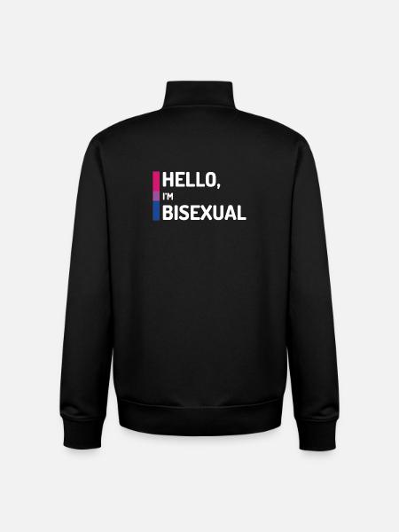 Hello, I'm Bisexual - Unisex Organic Zip Sweatshirt by Stanley/Stella - black