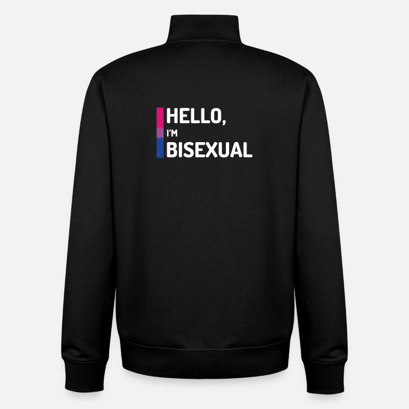 Hello, I’m Bisexual - Unisex Organic Zip Sweatshirt by Stanley/Stella - black
