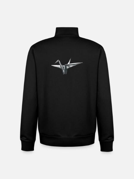 Origami Vogel Grau - Unisex Organic Zip Sweatshirt von Stanley/Stella - Schwarz