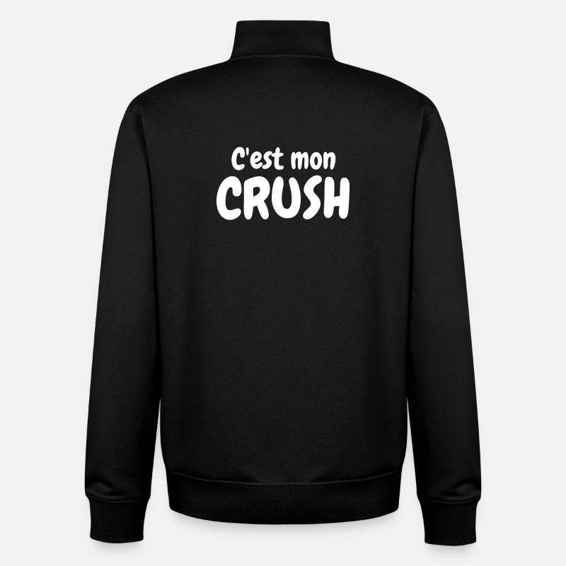 Crush, c'est mon Crush, béguin - Sweat zippé unisexe en coton bio Stanley/Stella - noir