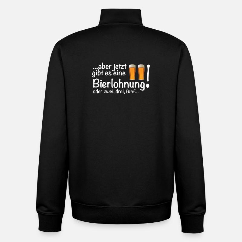 Eine Bierlohnung für harte Arbeit Bier - Unisex Organic Zip Sweatshirt von Stanley/Stella - Schwarz