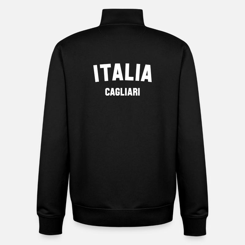 CAGLIARI Italie Italien - Sweat zippé unisexe en coton bio Stanley/Stella - noir