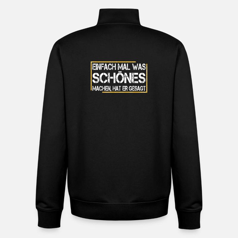 Just do something nice, he said - Unisex Organic Zip Sweatshirt by Stanley/Stella - black