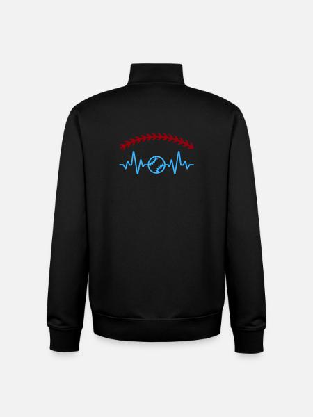 Heartbeat Baseball - Unisex Organic Zip Sweatshirt by Stanley/Stella - black