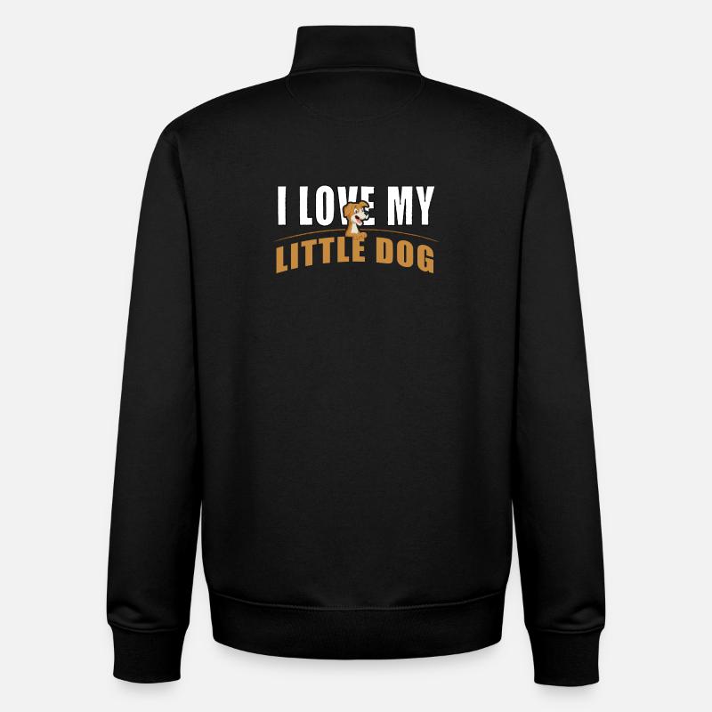 J’adore mon petit chien - Sweat zippé unisexe en coton bio Stanley/Stella - noir